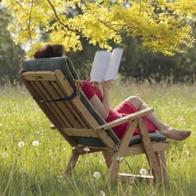 woman reading a book