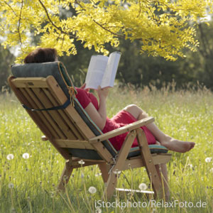 woman reading book