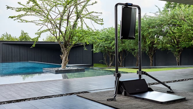 AEKE S1 Pro shown outdoors with large display screen and solid steel frame