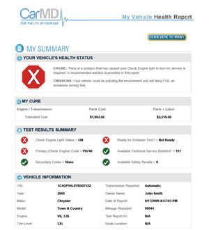 CarMD report