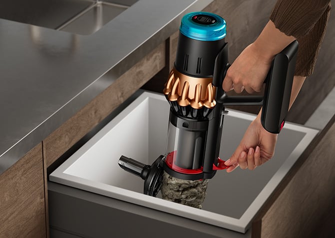 Rather than simply increasing the size of the bin, Dyson compresses the debris inside it