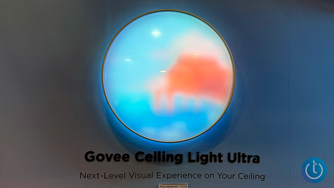 Govee Ceiling Light Ultra displays a beach house