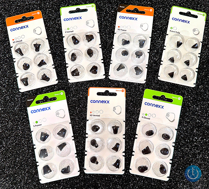 The variety of eartips for the Horizon Go 7 IX that come in the box includes tulip, vented and closed