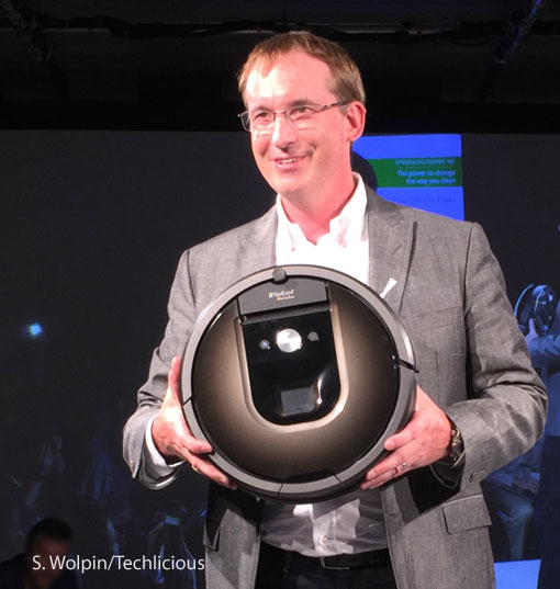 Colin Angle, iRobot co-founder and CEO, with Roomba 980