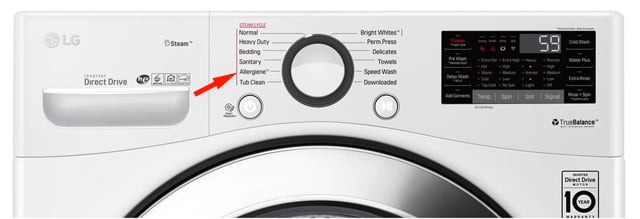 Washing machine with allergy cycle: LG WM3700HWA