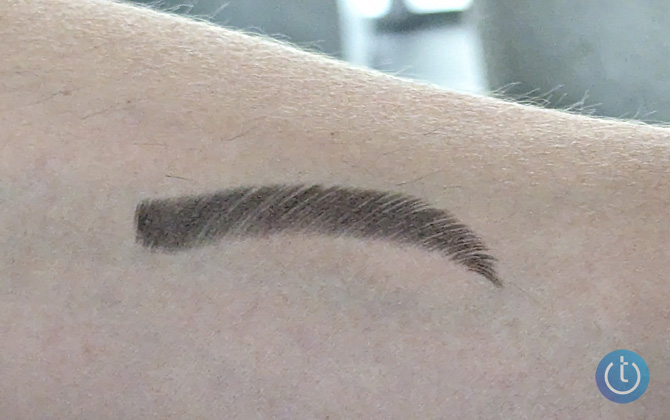 Results of using Brow Magic on an arm.