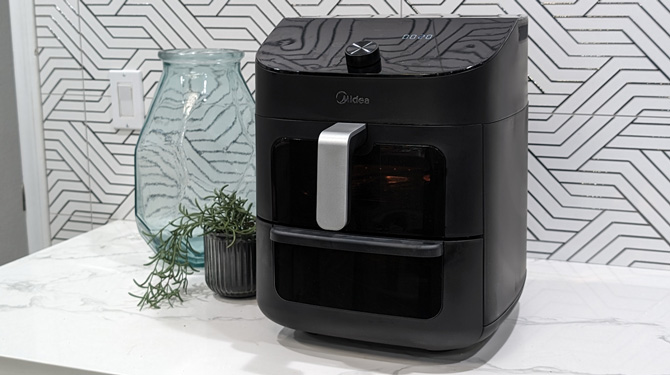 Midea 10-in-1 Two-Zone Air Fryer Oven on a countertop