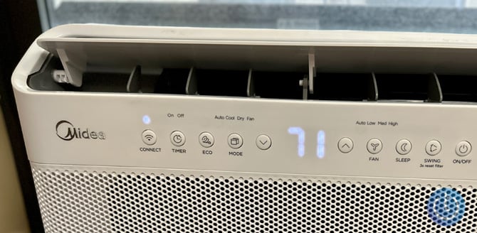 closeup of Midea U control buttons