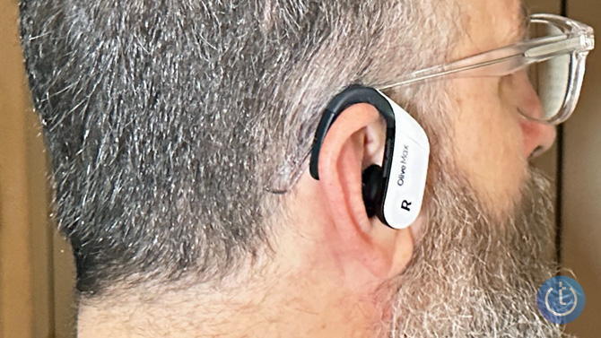 Olive Union Max shown on ear