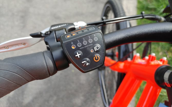 closeup shot of RadMission 1 power assist controls