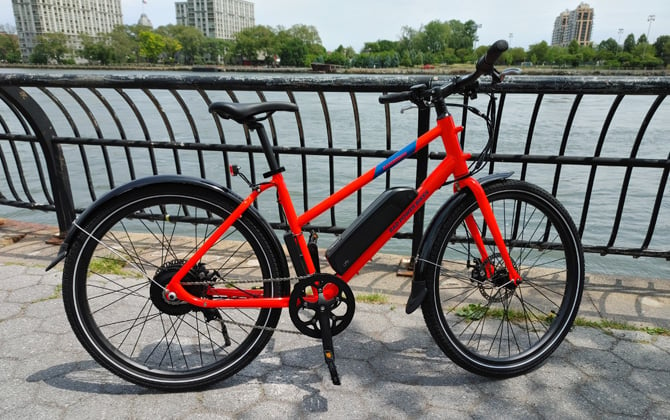 RadMission Bike on bike path next to the East River