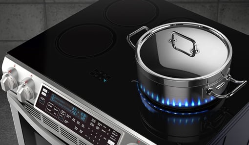 Samsung Chef Collection Slide-In Induction Range with Virtual Flame Technology