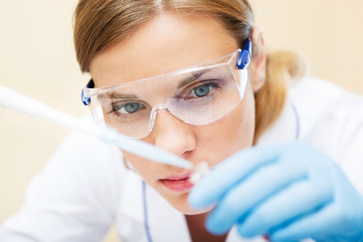 Scientist performing genetic testing