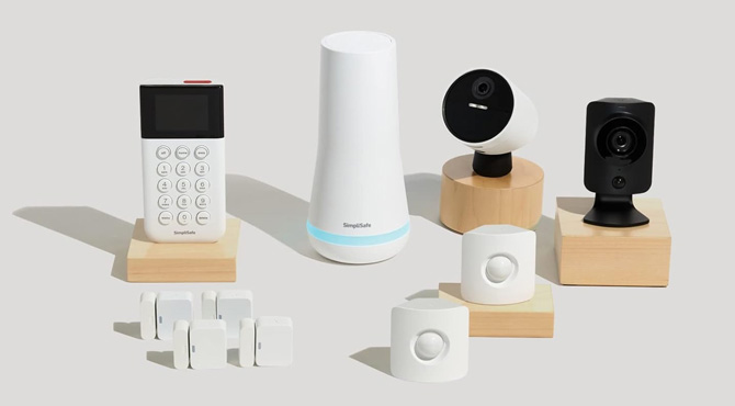 SimpliSafe 10 Piece Wireless Home Security System with Outdoor Camera costs $257 a Base Station, Keypad, 4 Entry Sensors, 2 Motion Sensors, 1 Wireless Outdoor Security Camera, and 1 SimpliCam Indoor Security Camera
