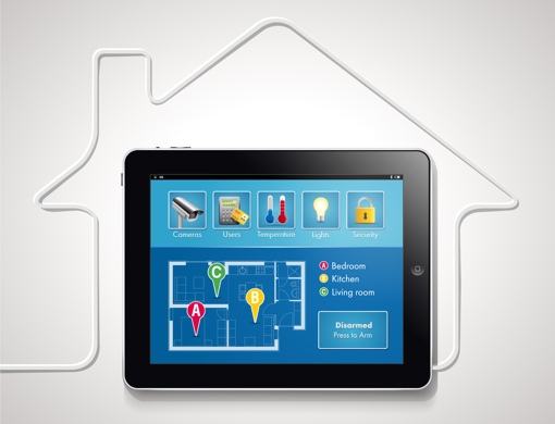 Smart home technology on a tablet