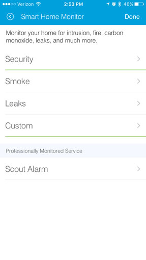 Scout Alarm integrates into the SmartThings app