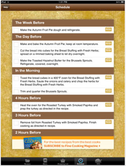 Tnhanksgiving Menu Maker app from Fine Cooking