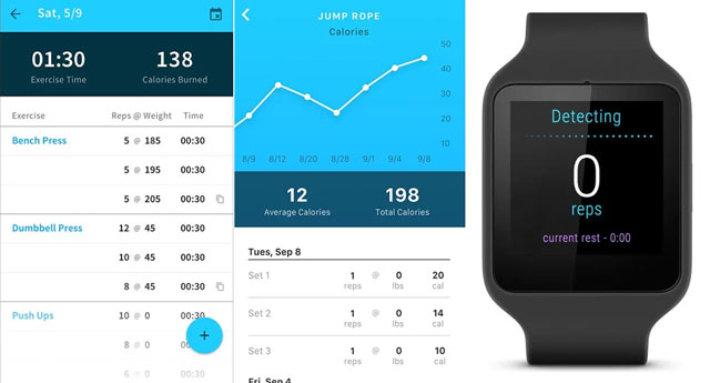 Tracker (Android) and Gymatic (iOS)