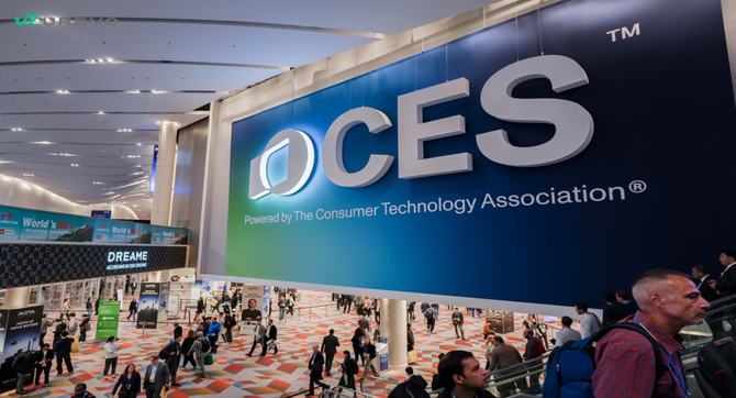 CES 2026 sign and crowd