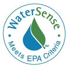 The WaterSense sticker shows how a product helps save water, energy and money