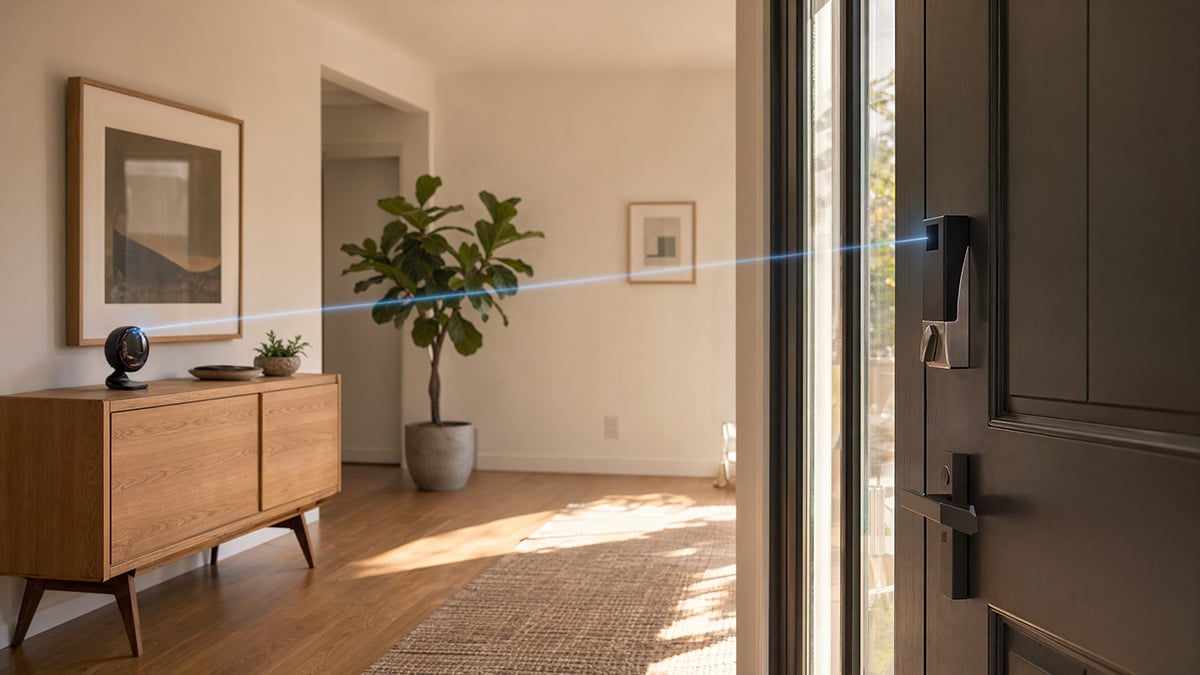 This device beams power across your room to charge your smart lock