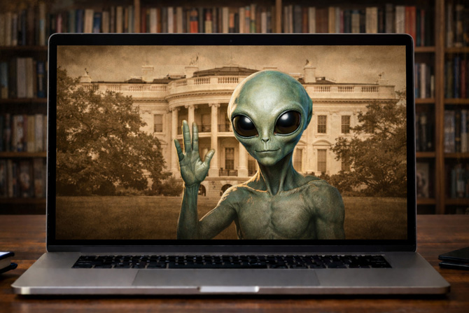 Concept image of the aliens.gov website