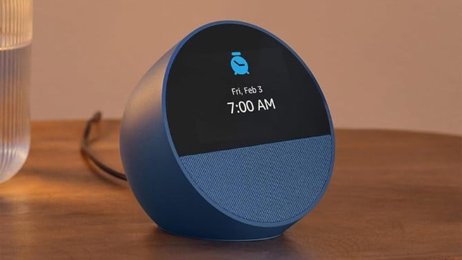 photo of Amazon Echo Spot on a nightstand