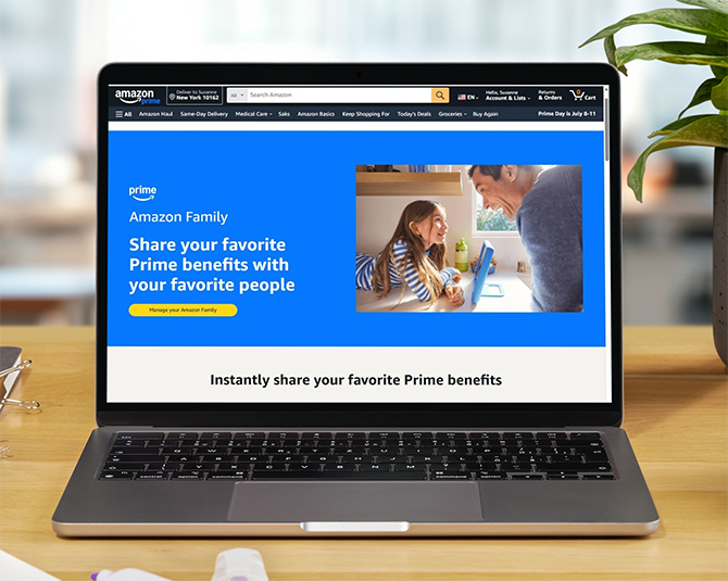 Amazon website screenshot showing the page for learning about Amazon Family.