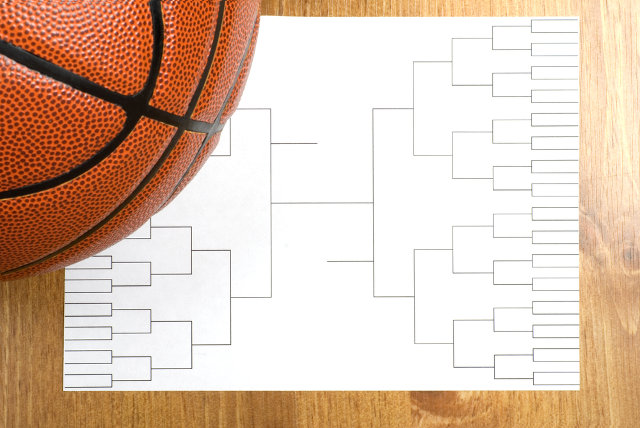 Basketball and bracket