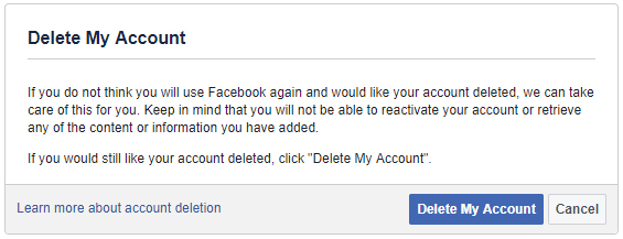 Deleting Your Facebook Account