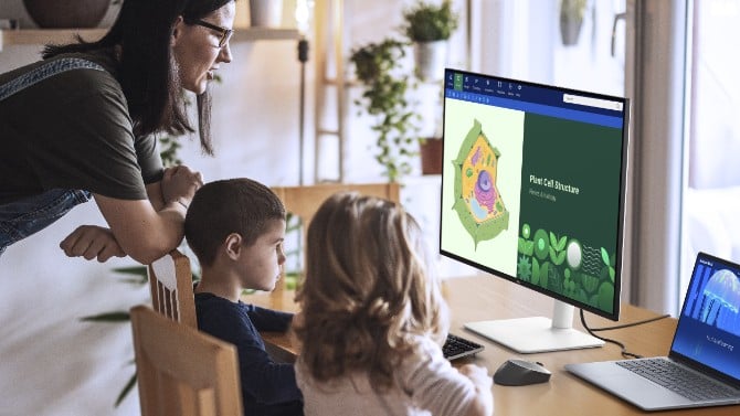 Dell 32 Plus 4K Monitor (S3225QS) being used in a classroom
