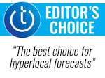 Techlicious Editor's Choice award logo with the text: The best choice for hyperlocal forecasts