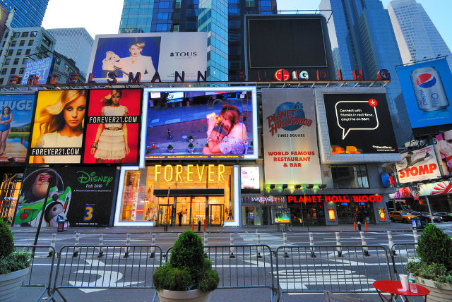 Electronic billboards on Times Square