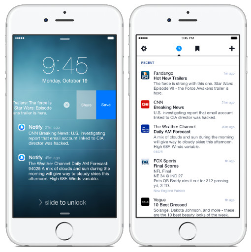 Facebook Notify app screenshot