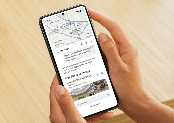 Google Maps new Ask Maps feature lets you ask conversational questions, like where can I charge my phone without paying for a coffee.