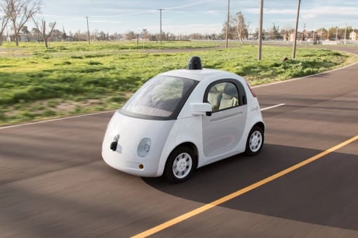 Google Self-Driving Car Prototype on the road