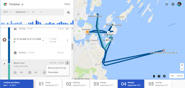 Google Timeline - Remove Stop
