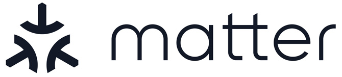 Matter mark on the left with the matter text logo on the right