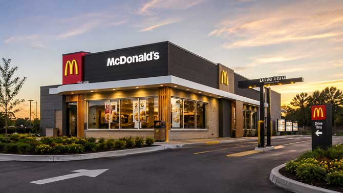 Concept image of a McDonald's with a drive-thru.