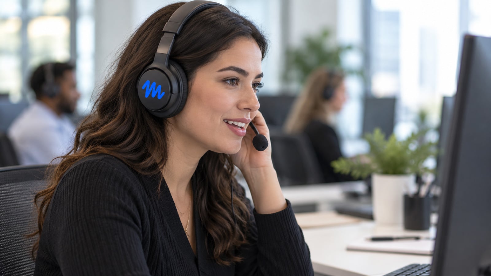 Concept image shows a human Muse concierge wearing a headset with the Muse logo.