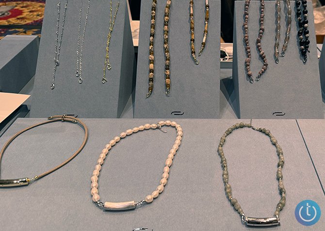 An array of potential necklaces for the Nirva AI tracker