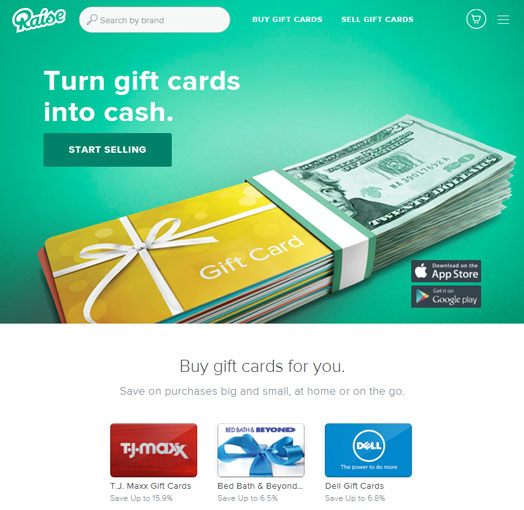 Raise.com gift card exchange site