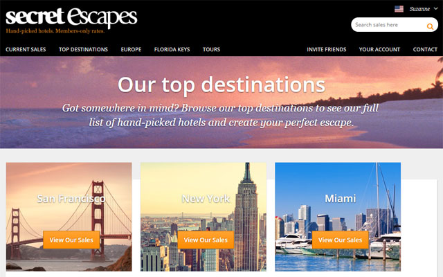 Secret Escapes - a flash sale site for travel