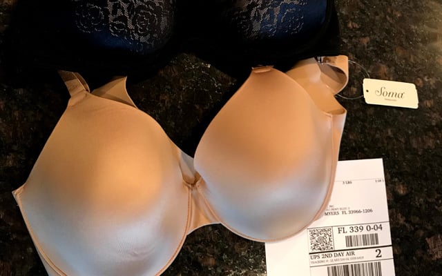 Soma bras with return label