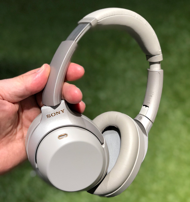 Noise-canceling headphones you can temporarily turn off by holding the ear cup