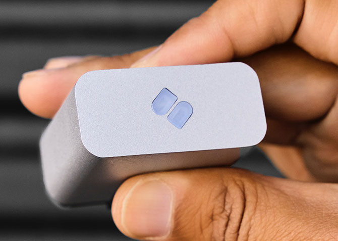 A closeup shot of the SparQ device