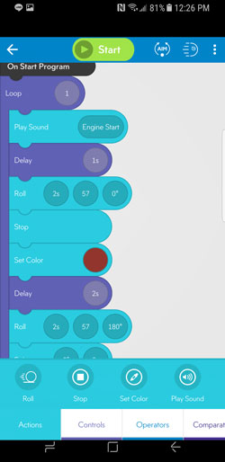 Sphero Edu app block code