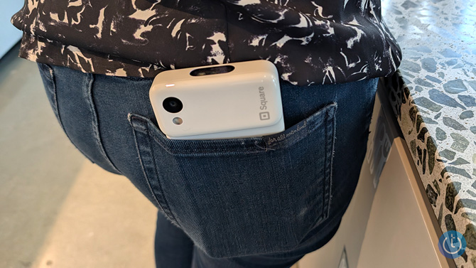 The Square Handheld easily fits in a back pocket.