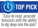 Techlicious Top Pick award logo with the text: Easy-to-read, accurate forecasts with the ability to dig deep into the data,