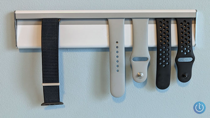Twelve South TimePorter showing three Apple Watch bands